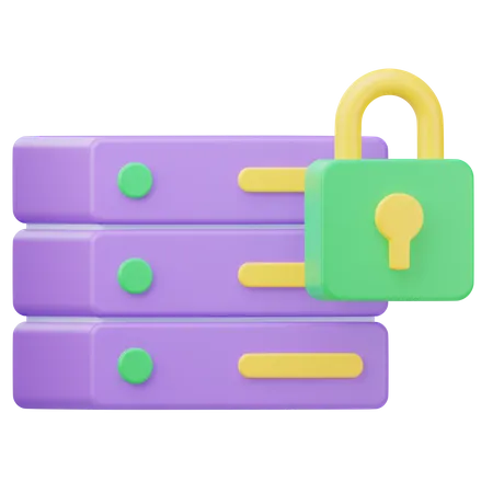 Database Lock  3D Icon