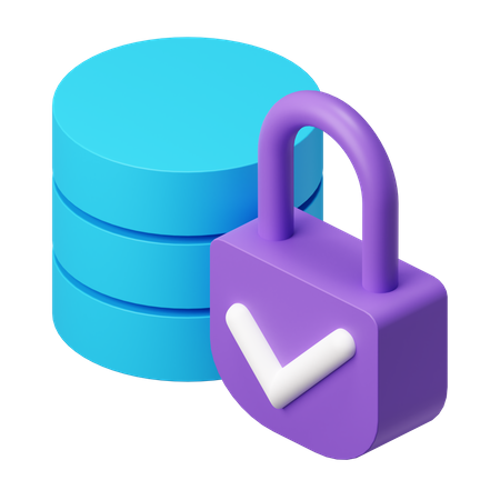 Database Lock  3D Illustration