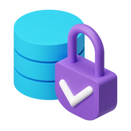 Database Lock  3D Illustration