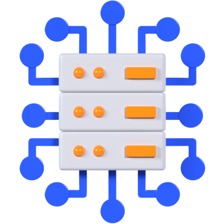 Database Network 3D Illustration