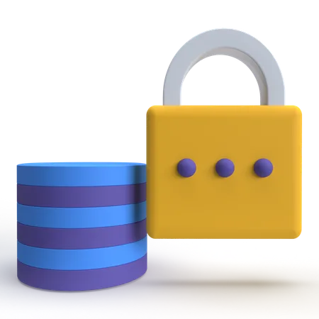 Database Padlock  3D Icon