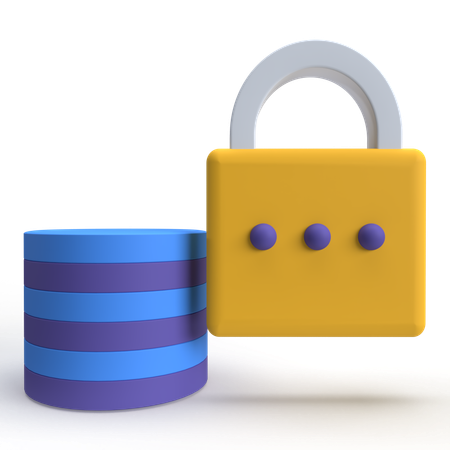Database Padlock  3D Icon