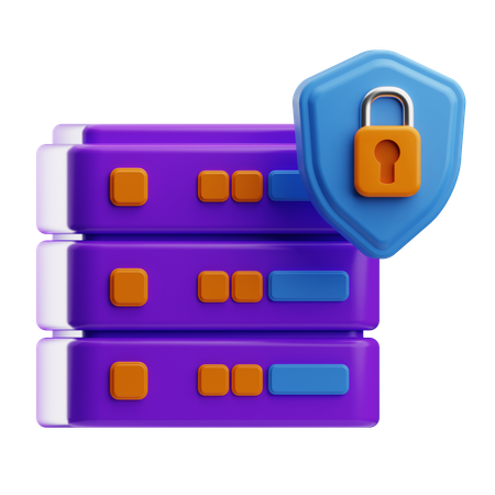 Database Security Internet Security  3D Icon