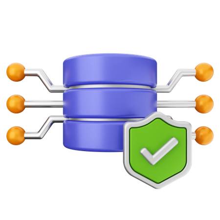 Database Security Protection  3D Icon