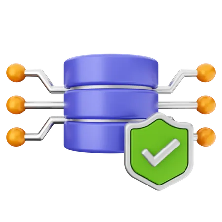 Database Security Protection  3D Icon