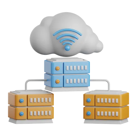 3 D Rendering Database Server Isolated Useful For Cloud Network Computing Technology Database Server And Connection Design Element 3D Icon