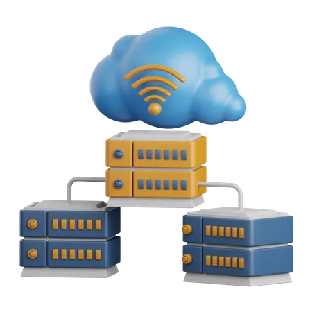 3 D Rendering Database Server Isolated Useful For Cloud Network Computing Technology Database Server And Connection Design Element 3D Icon