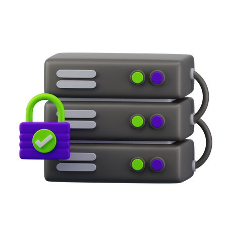 Database Server Security  3D Icon