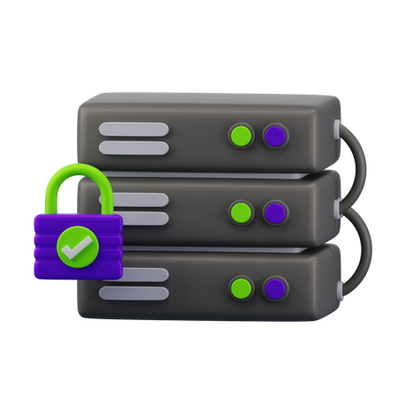 Database Server Security  3D Icon