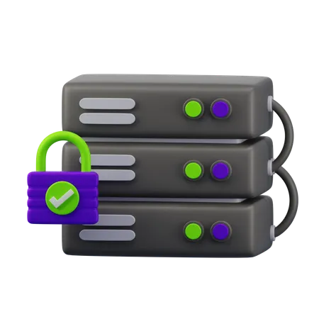 Database Server Security  3D Icon