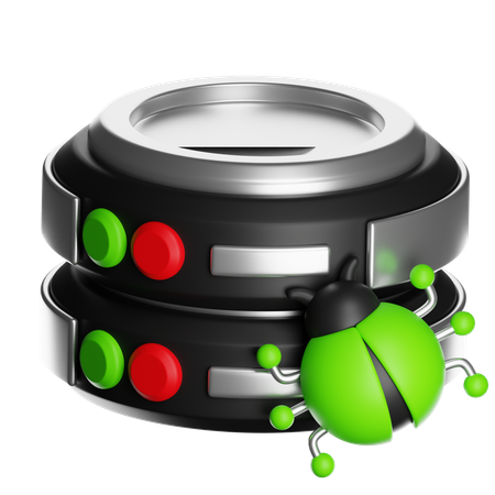 Database Server Virus Infected  3D Icon