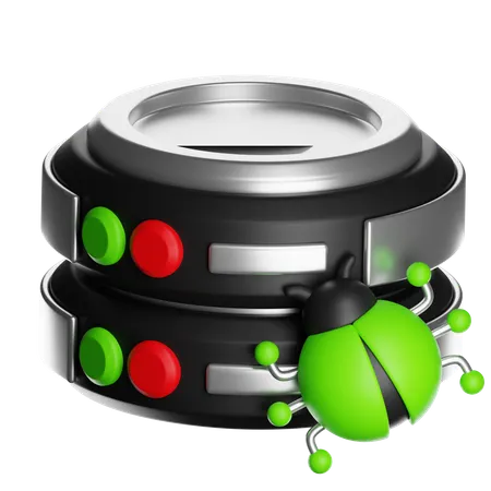 Database Server Virus Infected  3D Icon