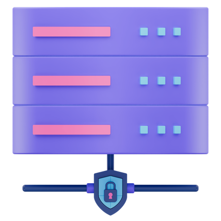 Shield를 사용한 데이터베이스 스택  3D Icon
