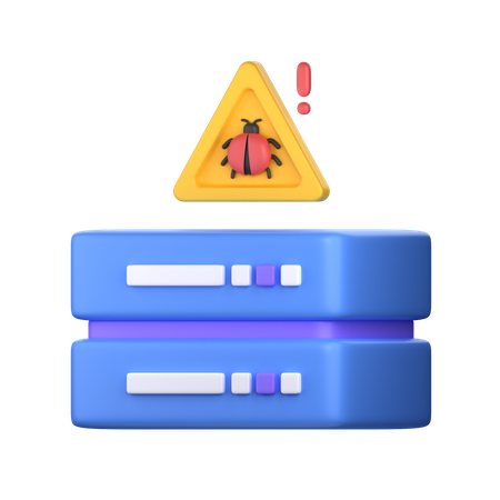 Database Warning Alert  3D Icon