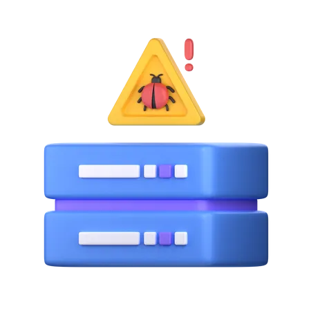 Database Warning Alert  3D Icon