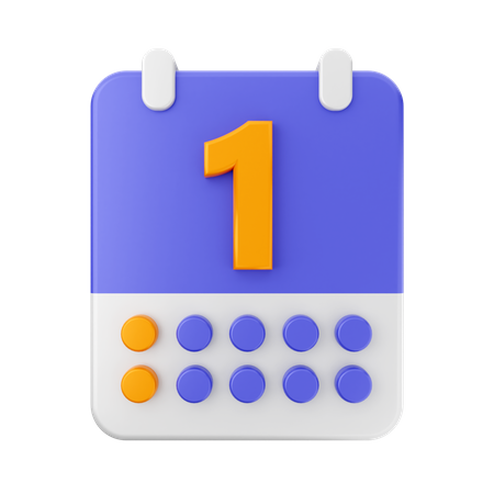 Date 1 3D Icon