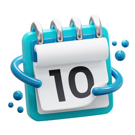 Date 10  3D Icon