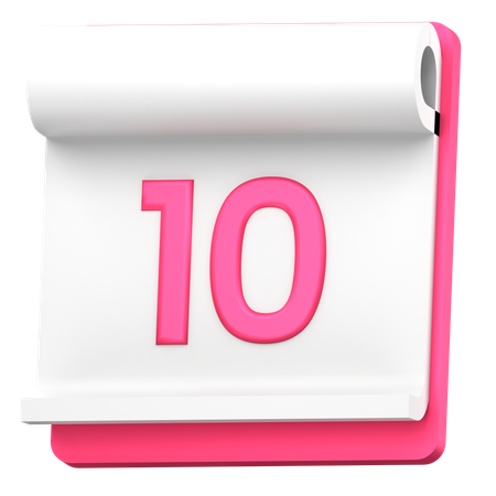 Date 10  3D Icon