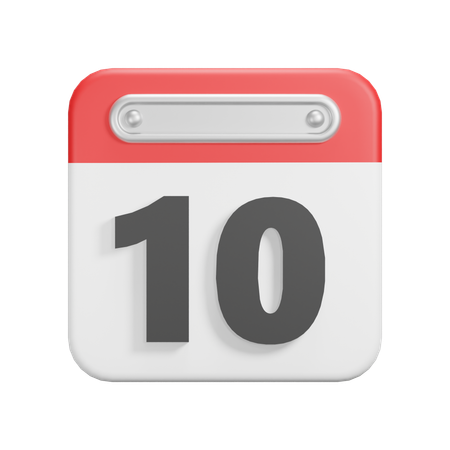 Date 10  3D Icon