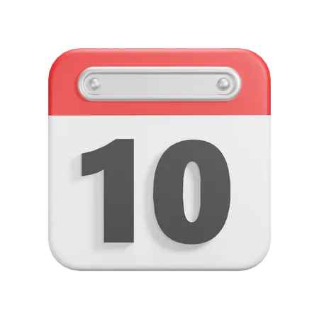 Date 10  3D Icon