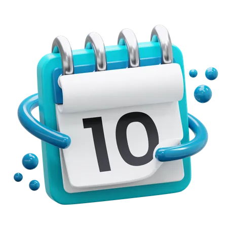 Date 10  3D Icon