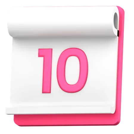 Date 10  3D Icon