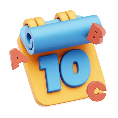 Date 10  3D Icon