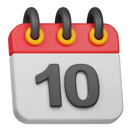 Date 10  3D Icon