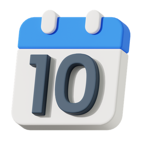 Date 10  3D Icon