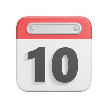 Date 10  3D Icon