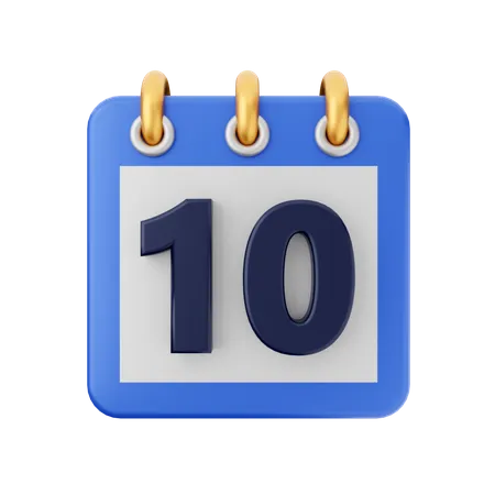 Date 10  3D Icon