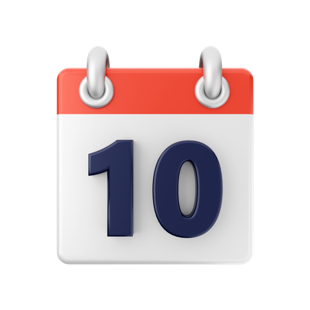 Date 10  3D Icon