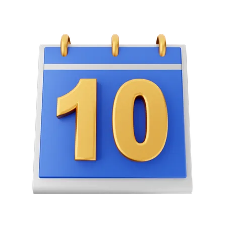 Date 10  3D Icon