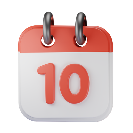 Date 10  3D Icon