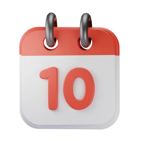 Date 10  3D Icon