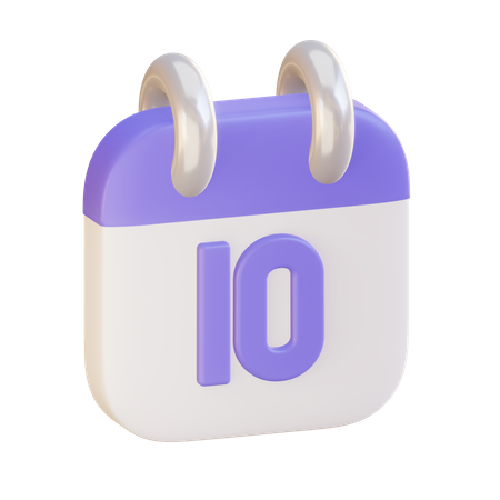 Date 10  3D Icon