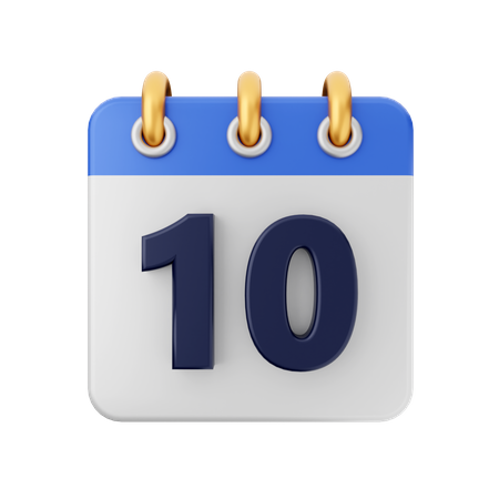 Date 10  3D Icon