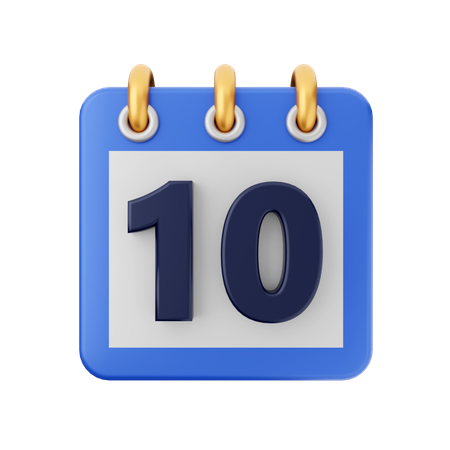 Date 10  3D Icon
