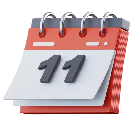 Date 11  3D Icon