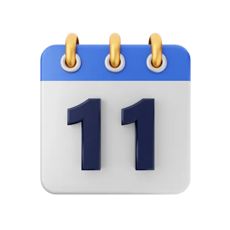 Date 11  3D Icon