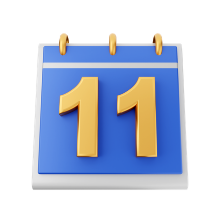 Date 11  3D Icon