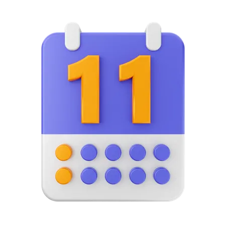 Date 11  3D Icon