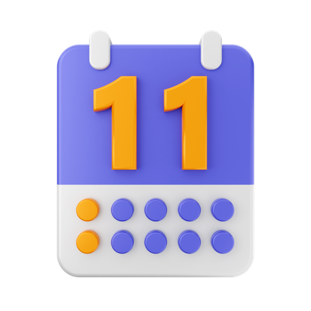 Date 11 3D Icon