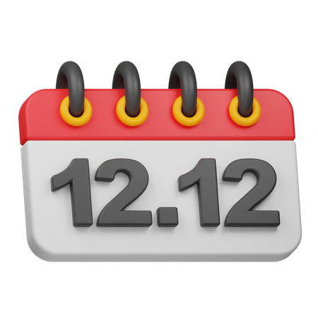 日付 12 12  3D Icon