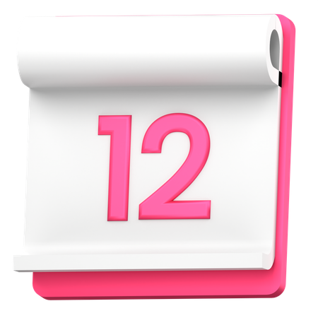 Date 12  3D Icon