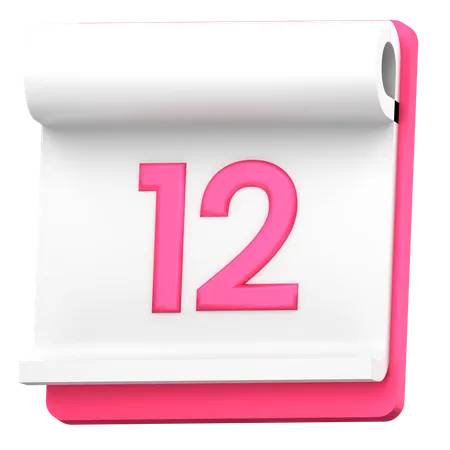 Date 12  3D Icon