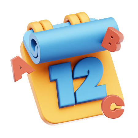 Date 12  3D Icon