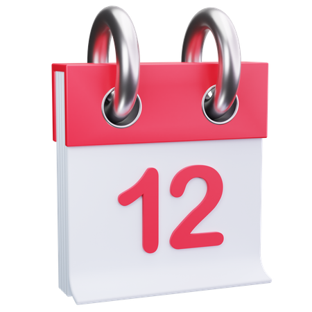 Date 12  3D Icon