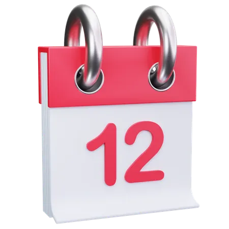 Date 12  3D Icon