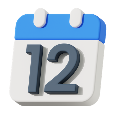 Date 12  3D Icon